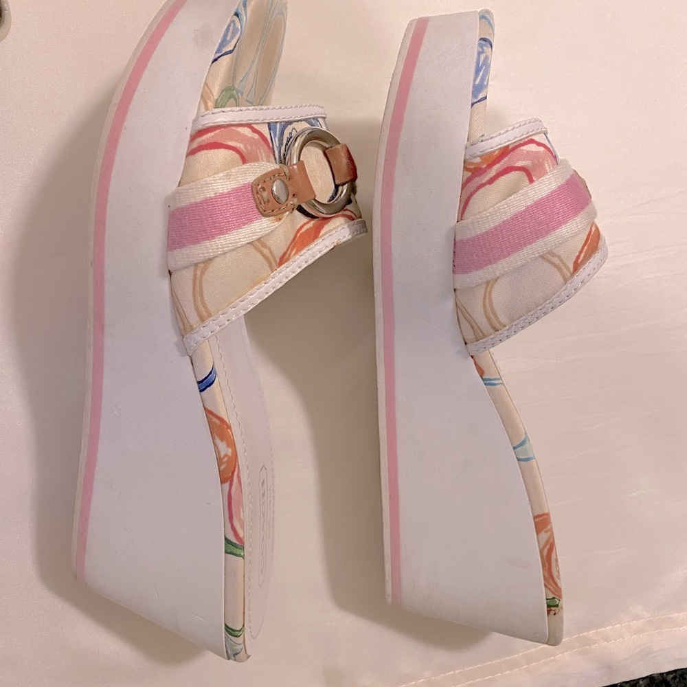 COACH US8 “Scribble collection” platform sandals.  Used